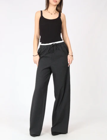 Pantaloni Oui, gri inchis