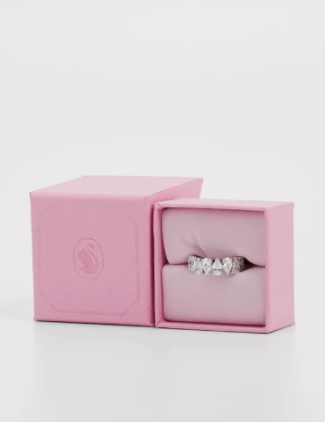 Inel Swarovski, argintiu