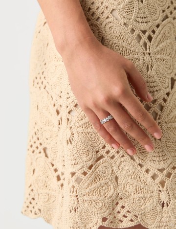 Inel Swarovski, argintiu