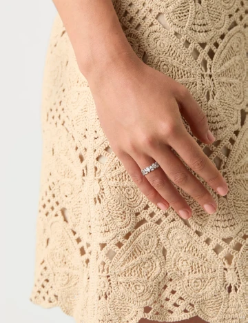 Inel Swarovski, argintiu