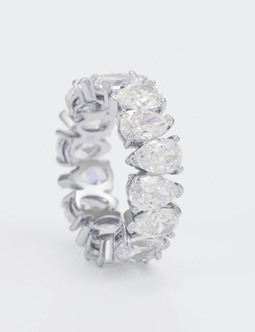 Inel Swarovski, argintiu