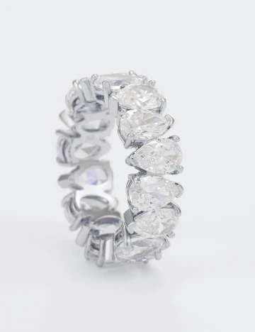 Inel Swarovski, argintiu