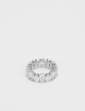 Inel Swarovski, argintiu