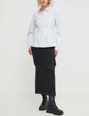 
						Camasa Resume, alb/negru