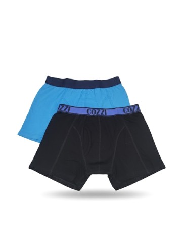 
						Set Boxeri 2 perechi Cozzi, negru/albastru