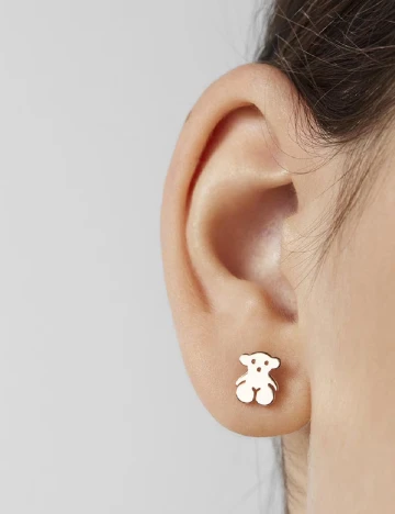 Cercei din argint placati cu aur TOUS, roz