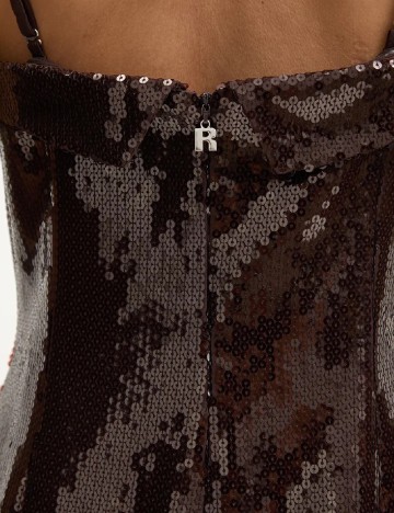 Rochie lunga Rotate, maro