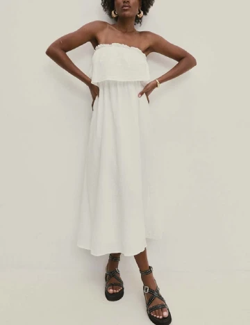 Rochie medie Answear LAB, alb