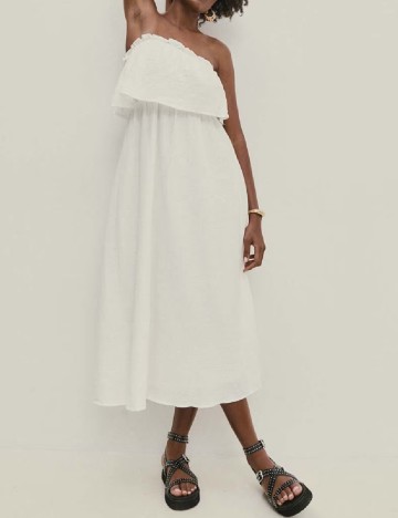 Rochie medie Answear LAB, alb