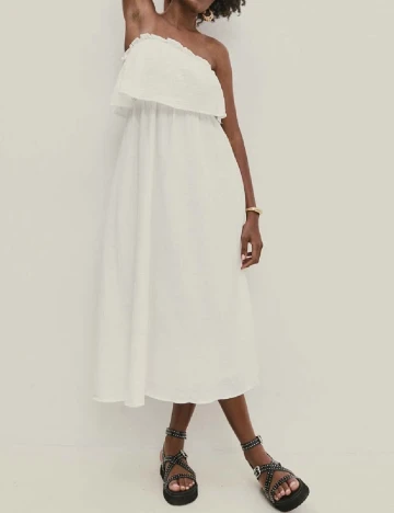 Rochie medie Answear LAB, alb