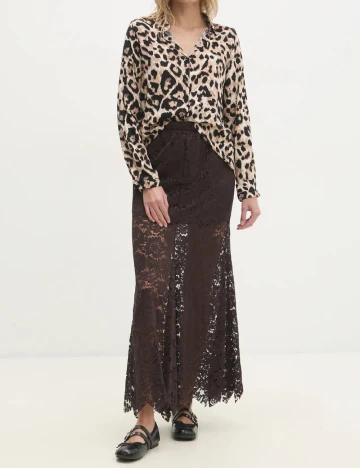 Fusta Answear LAB, maro