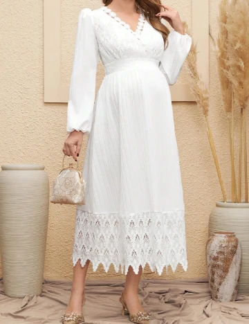 Rochie medie SHEIN Maternity, alb