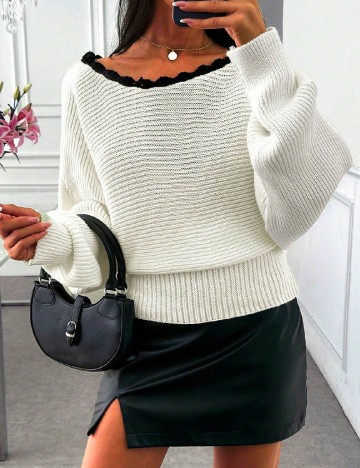 
						Pulover SHEIN, ecru