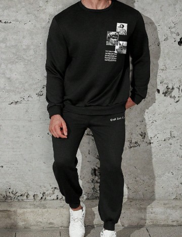 
						Compleu SHEIN Plus Size Men, negru