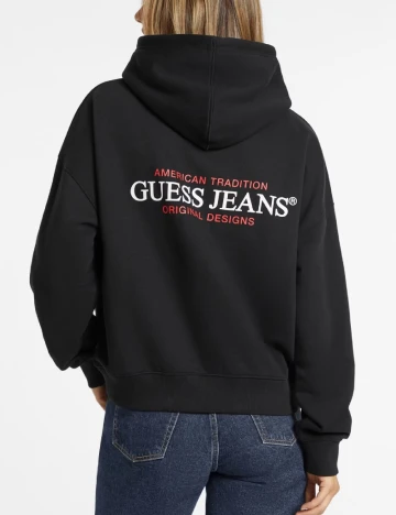 Hanorac Oversize Guess Jeans, negru