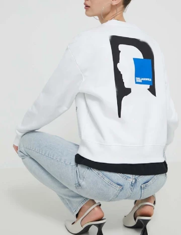 Bluza Karl Lagerfeld Jeans, alb