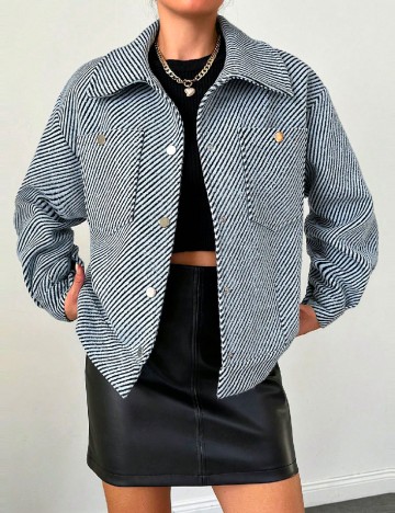 
						Jacheta SHEIN, albastru/negru