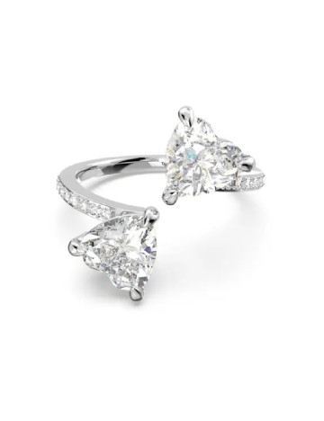 Inel Attract Soul placat cu rodiu Swarovski, argintiu