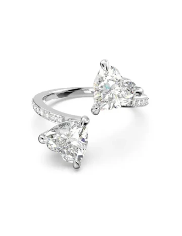 Inel Attract Soul placat cu rodiu Swarovski, argintiu