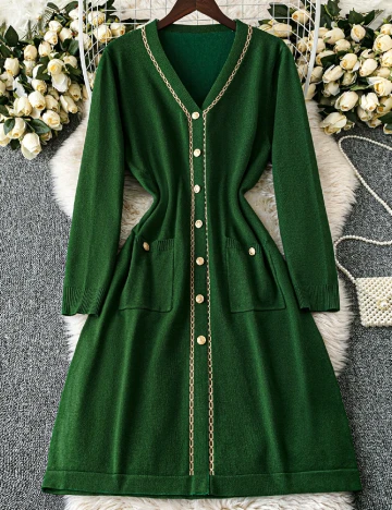 Rochie medie SHEIN CURVE, verde