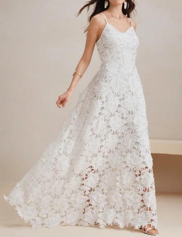 Rochie lunga Anewsta, alb