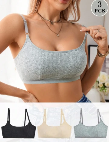 Set bustiere 3 perechi SHEIN, mix culori