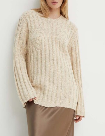 
						Pulover Oversize By Malene Birger, bej