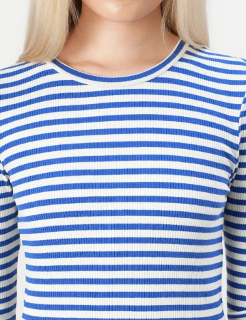 Bluza Jacqueline de Yong, albastru/alb