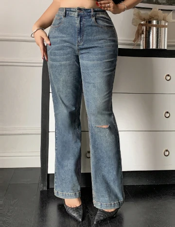 Blugi Dazy Plus Size, albastru