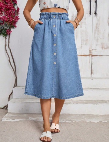 
						Fusta SHEIN, albastru