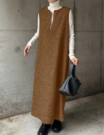 Rochie lunga Friful, maro