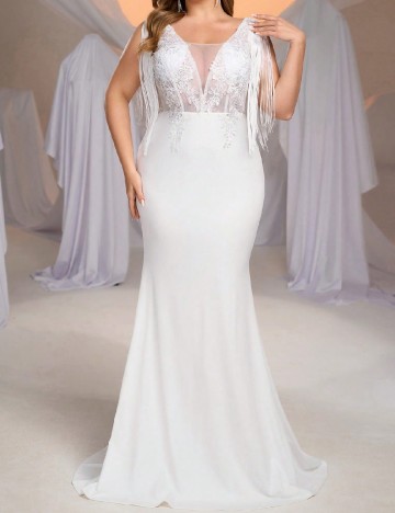 
						Rochie lunga SHEIN CURVE, alb