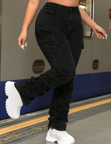 
						Blugi SHEIN CURVE, negru