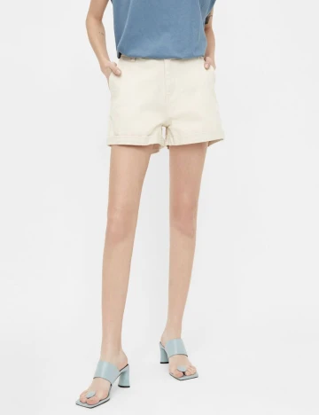 Pantaloni Scurti Object, crem, M