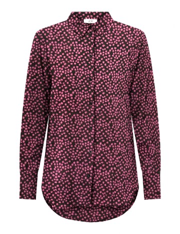 Camasa Oversize Jacqueline de Yong, negru/roz