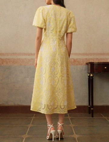 Rochie medie Anewsta, galben