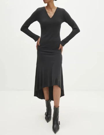 Rochie medie Answear LAB, gri inchis