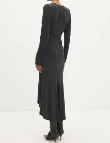 Rochie medie Answear LAB, gri inchis