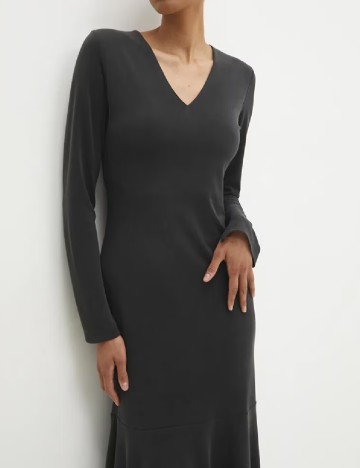 Rochie medie Answear LAB, gri inchis