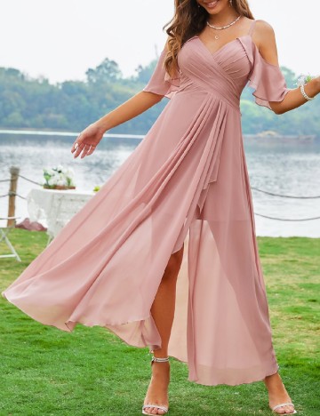 
						Rochie lunga SHEIN, roz pudra