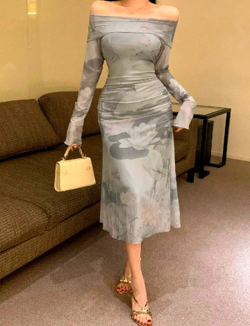 Rochie medie Dazy, verde