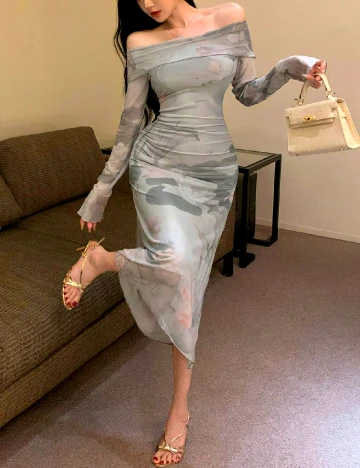 Rochie medie Dazy, verde