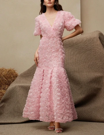 Rochie lunga Anewsta, roz