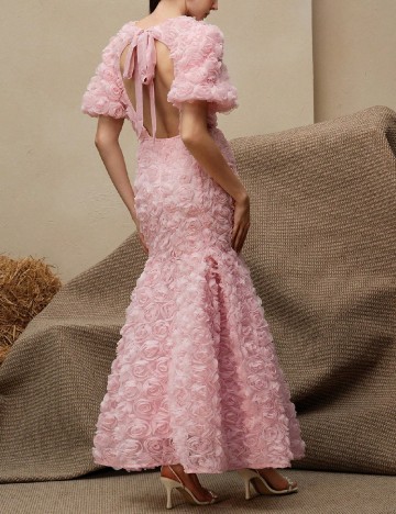 Rochie lunga Anewsta, roz