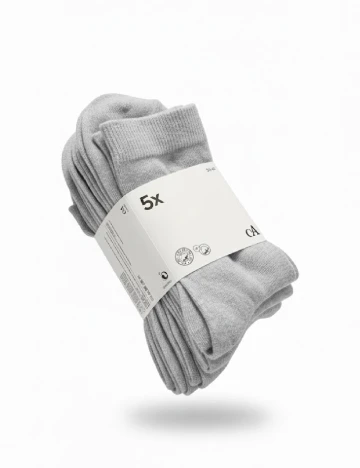 Set sosete 5 perechi C&A, gri