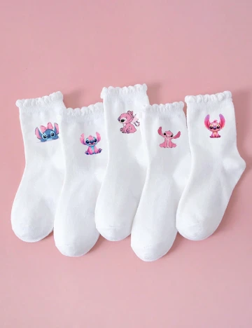 Set sosete 5 perechi Shein Kids, alb