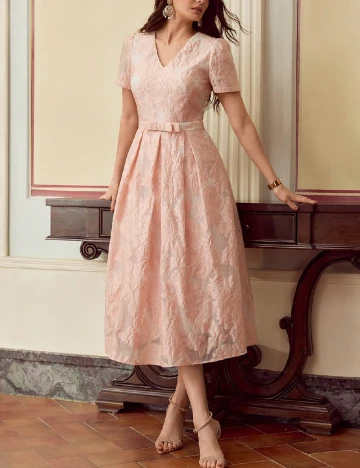 Rochie medie MOTF, piersica