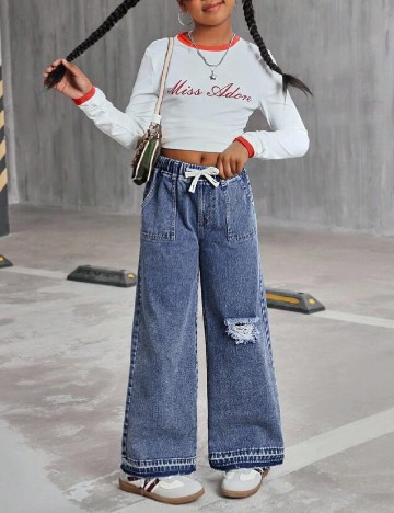 
						Blugi Shein Kids, albastru