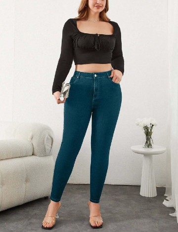 
						Blugi SHEIN CURVE, albastru