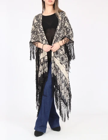 Esarfa Bershka, bej/negru